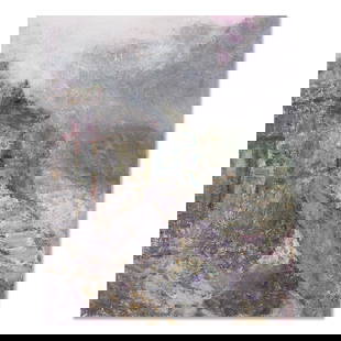 Abstract Original Oil On Canvas "Black Mountain": Title: Black MountainMedium: Oil on canvasSize: 23" x 19" Age: 2000sArtist: MingGuang YuCondition: This artwork is in good condition for its age.