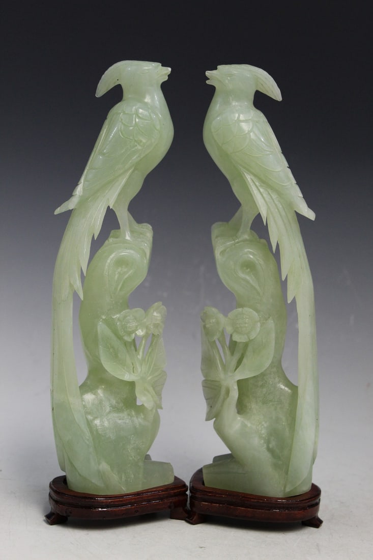 Pair of Chinese Carved Stone Birds (1 of 6)