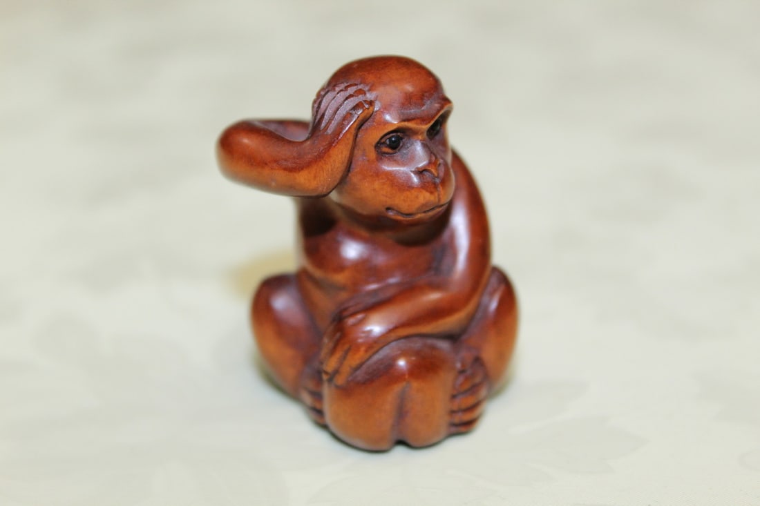 Japanese Wood Carving of a Monkey (1 of 5)