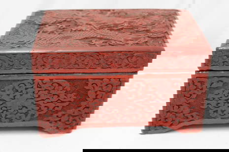 Chinese Cinnabar Box: Chinese Cinnabar Box. 15x10x9 cm.