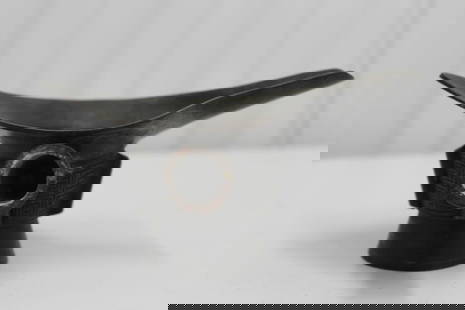 Chinese Bronze Libation Cup: Chinese Bronze Libation Cup. L 15.5 cm,