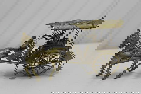 Chinese Metal Carousel Model: Chinese Metal Carousel Model. L 16 cm. H 9 cm.