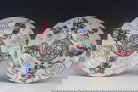 Pair of Chinese Famille Rose Porcelain Plates