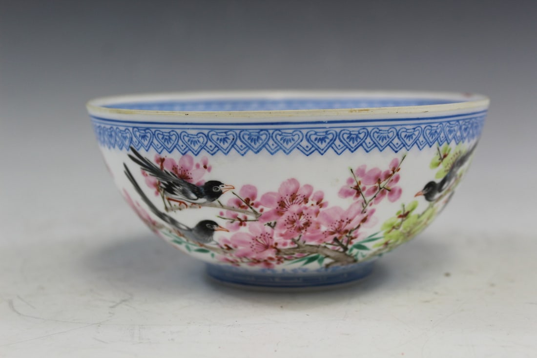 Chinese Egg-shell Porcelain Bowl: Chinese Egg-shell Porcelain Bowl. Diam 14 cm.