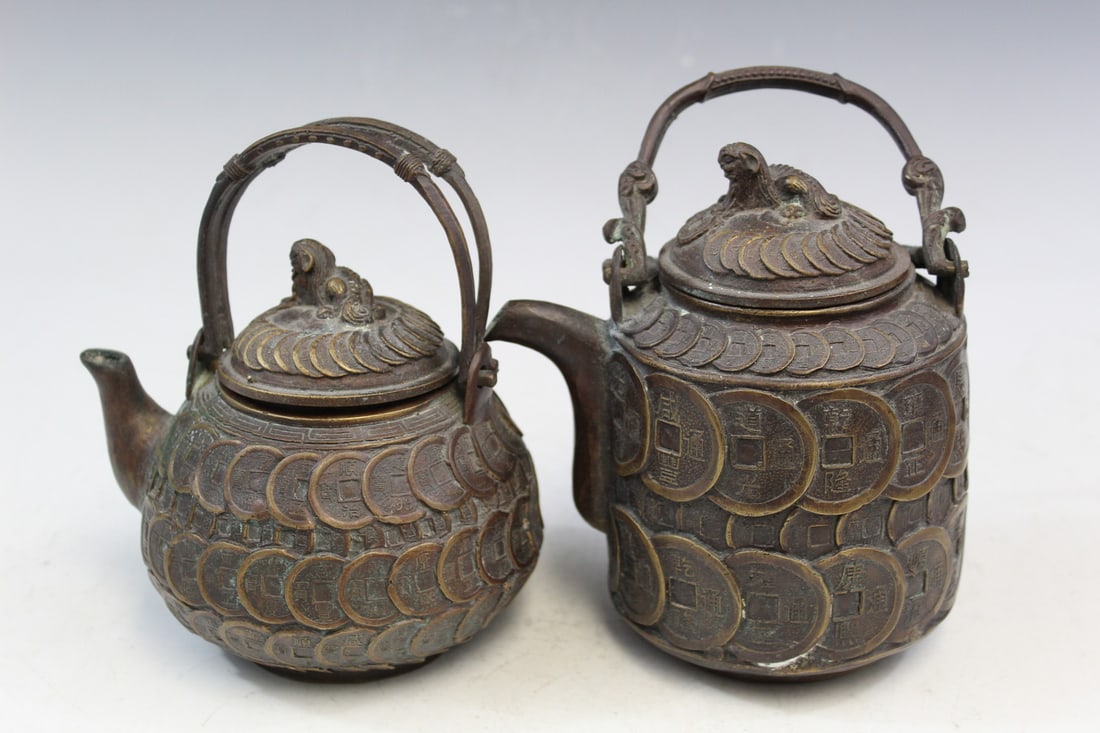 Two Chinese Metal Teapots (1 of 7)