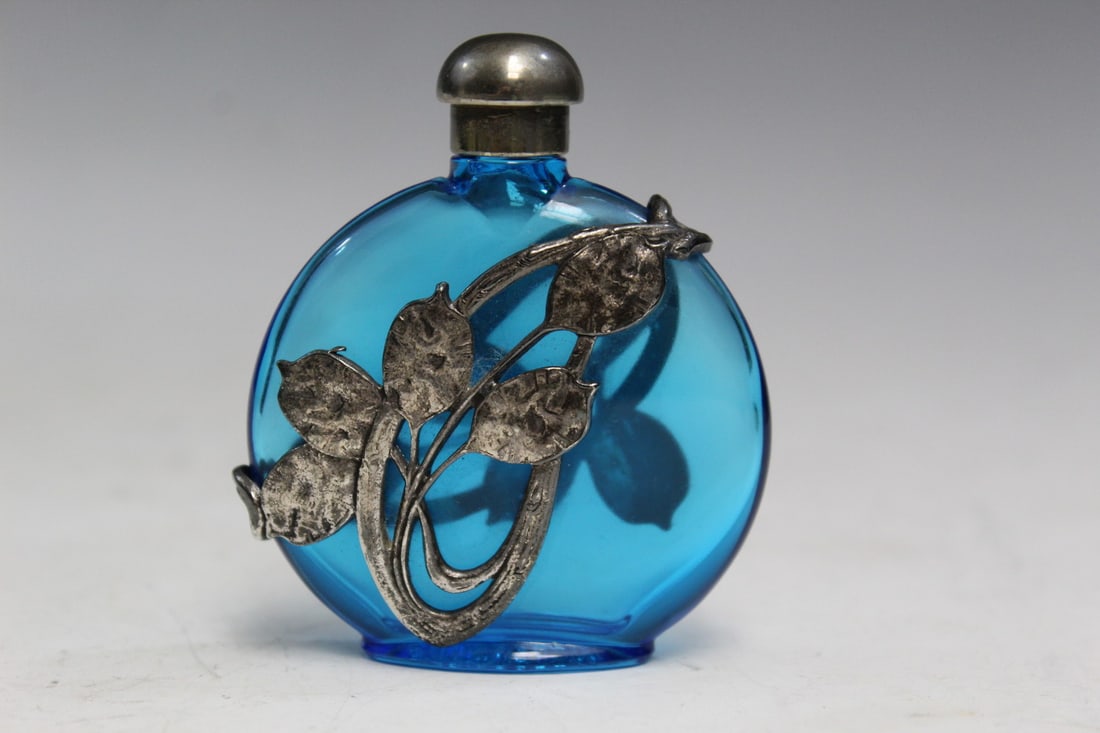 Cobalt Blue Glass Perfume Bottle by First Impressions.: Cobalt Blue Glass Perfume Bottle by First Impressions.. H 7 cm