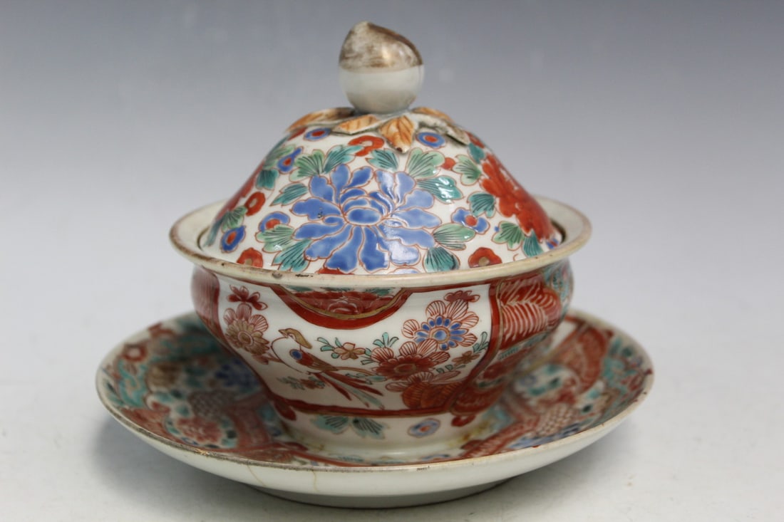 Japanese Covered Porcelain Soup Bowl (1 of 9)