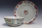 Chinese Famille Rose Porcelain Plate and Bowl