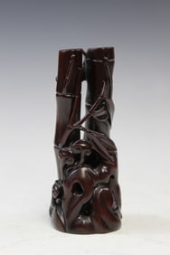 Chinese Carved Hardwood Incense Holder