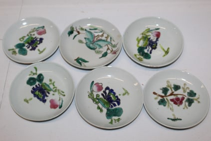 Six Chinese famille rose porcelain dishes