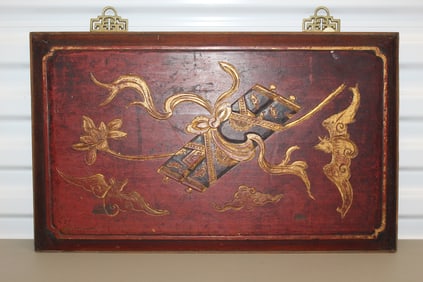 Chinese carved wood panel