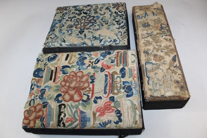 Three Chinese Embroidery Jewelry Boxes