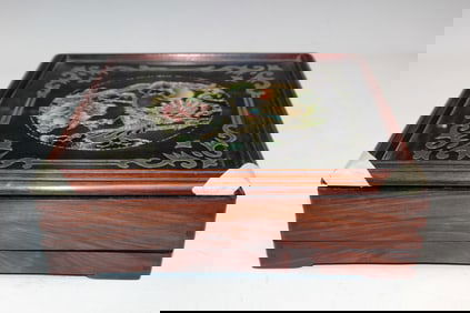 Chinese Rosewood Glass Top Box