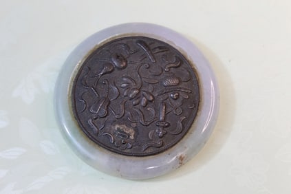 Chinese Silver and Jadeite Mirror