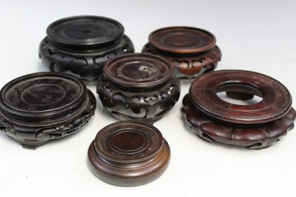 Group of Six Chinese Wood Stands