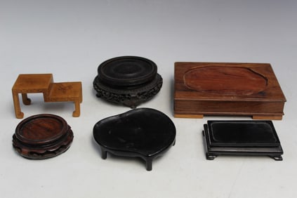 Six Chinese Wood Stands