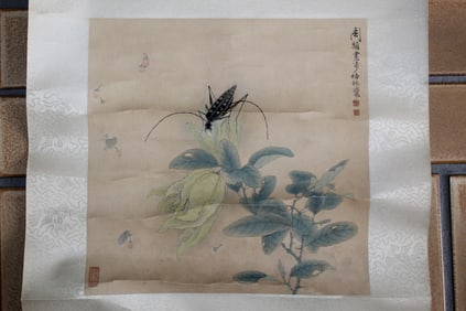 Chinese Watercolor Painting Scroll.