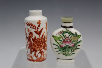 Two Chinese Porcelain Snuff Bottles