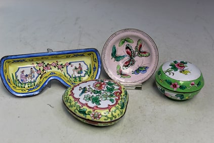 Four Chinese Enamel Items
