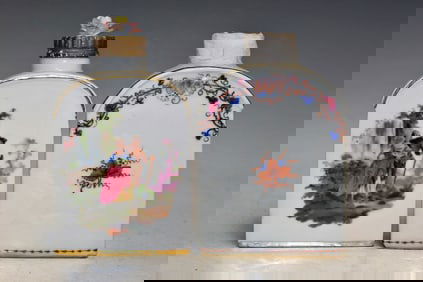 Two Porcelain Tea Caddies