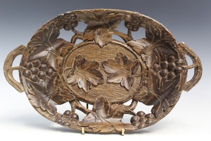 Vintage Carved Wood Tray