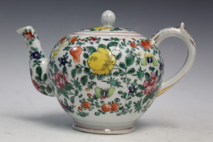 Chinese Export Famille Rose Porcelain Teapot