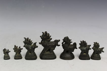 Group of Southeast Asian Bronze Weights