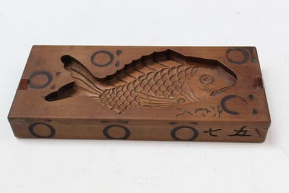 Japanese Carved Wood Bake Mold