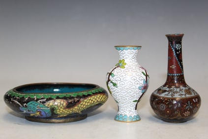 Three Asian Cloisonne Items