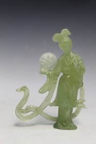 Chinese Carved Serpentine Jade Figure