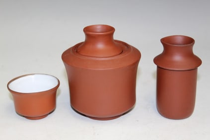 Three Chinese Yixing Teacups.