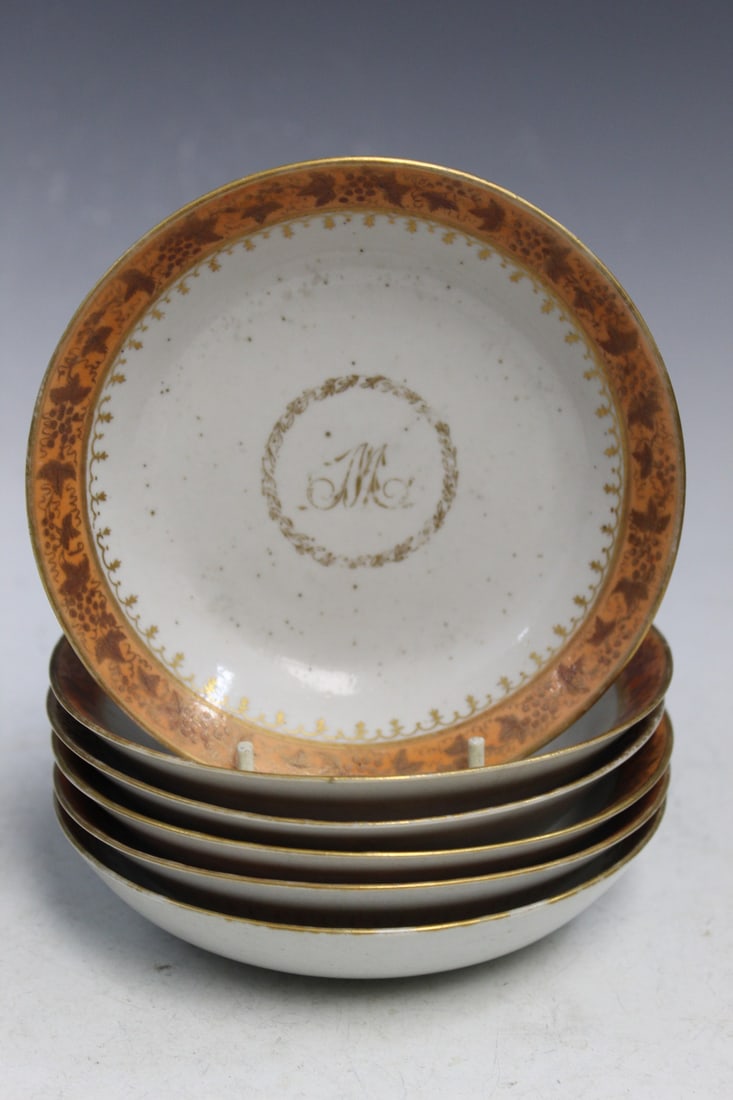 Six Chinese Export Armorial Dishes (1 of 7)