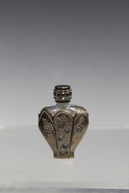 French Glass and Silver Perfume Bottle