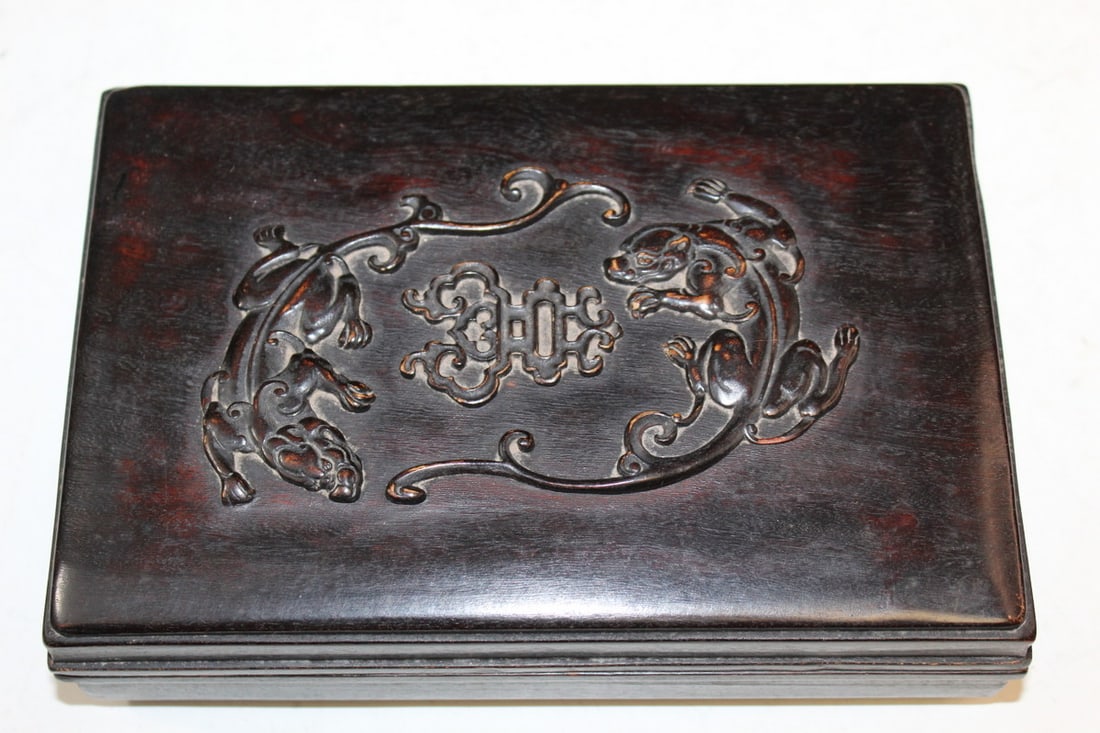 Chinese Zitan Ink Stone Box (1 of 5)