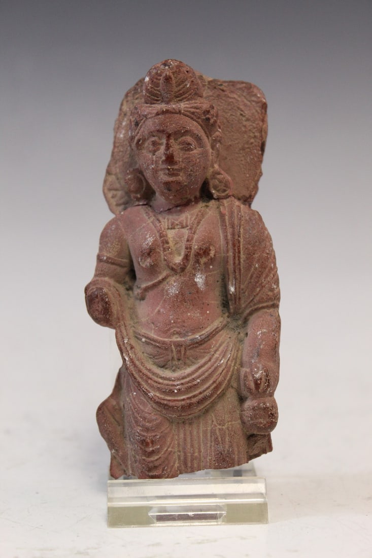 A Small Pottery Figure of Maitreya GANDHARA. (1 of 3)