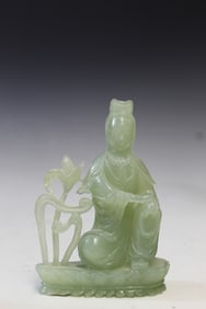 Chinese Carved Jade Guanyin Statue
