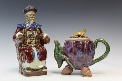 Two Chinese Shiwan Ware Items
