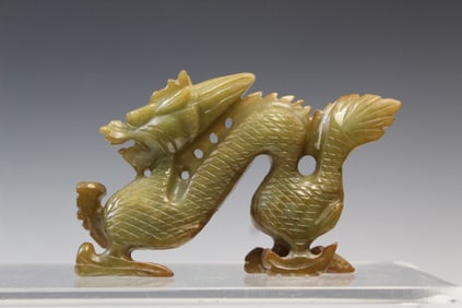 Chinese Carved Jade Dragon Figurine