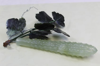 Chinese Carved Jade Cucumber