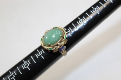 Chinese Silver and Jadeite Ring