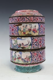 Chinese Enameled Stacking Box