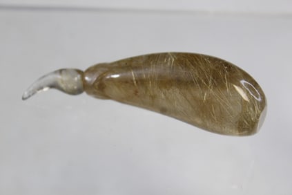 Chinese Hair Crystal Snuff Bottle in the Shape of an Eggplant