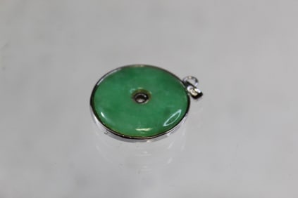 Chinese Jadeite and Silver Pendant