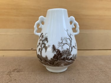 Vintage Japanese hand painted porcelain vase