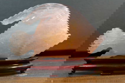 Chinese Carved Rose Quartz Fish