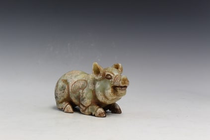Chinese Stone Carving of a Pig