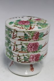Chinese Famille Rose Porcelain Stacking Dishes