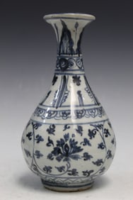 Chinese Blue and White Porcelain Vase Yuhuchun