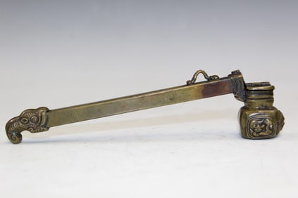 Japanese Brass Travel Inkwell