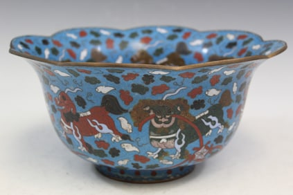 Chinese Cloisonne Punch Bowl